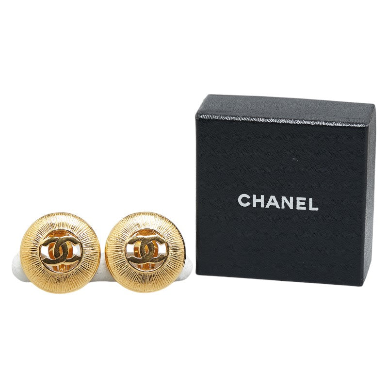 Chanel Coco Mark Circle Earrings Gold