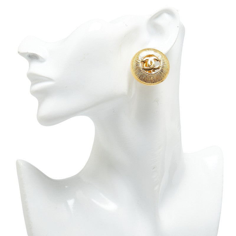 Chanel Coco Mark Circle Earrings Gold
