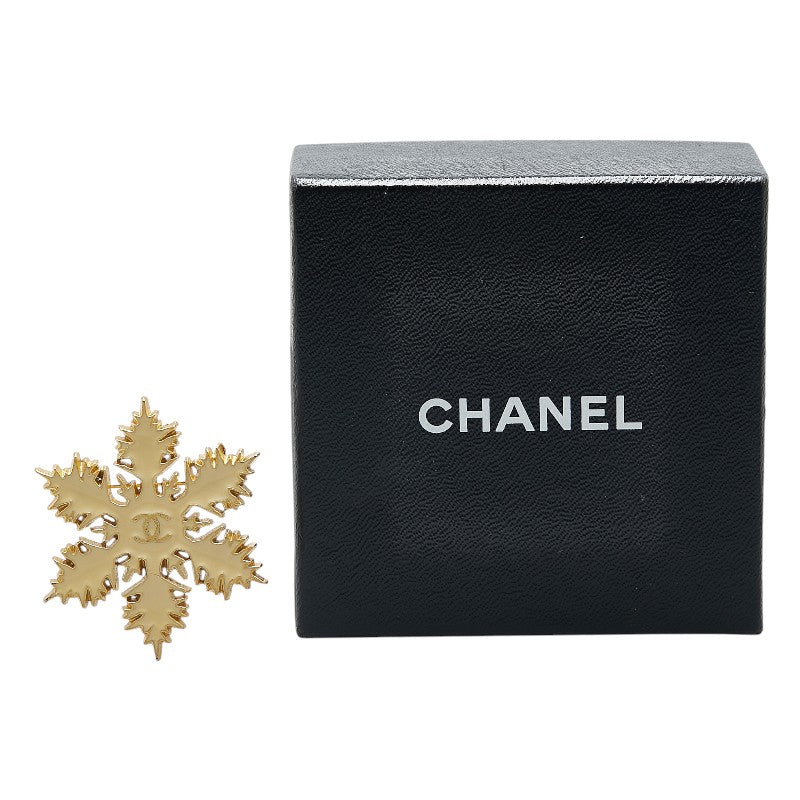 Chanel Coco Mark Snowflake Brooch Gold