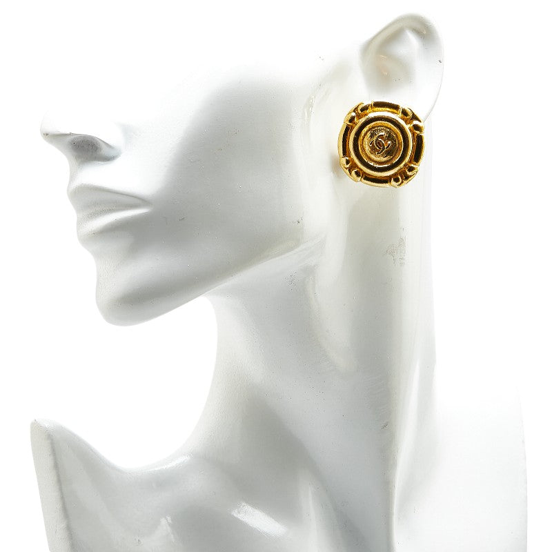 Chanel Coco Mark Round Earrings Gold