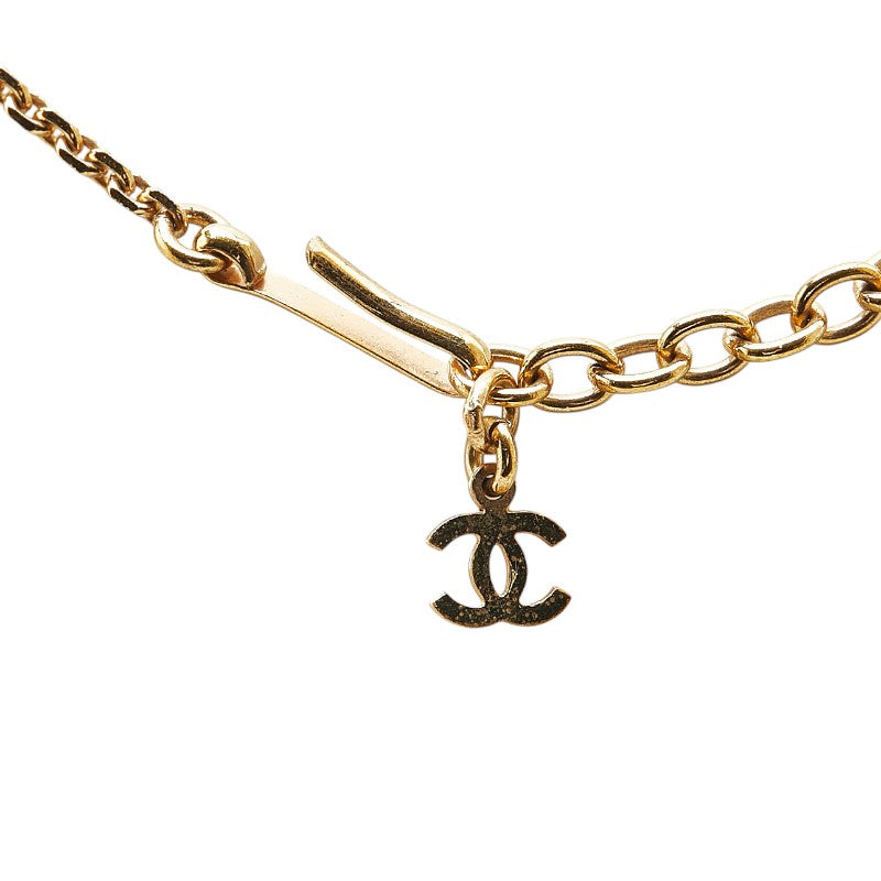 Chanel Camellia Coco Mark Necklace Gold White Black