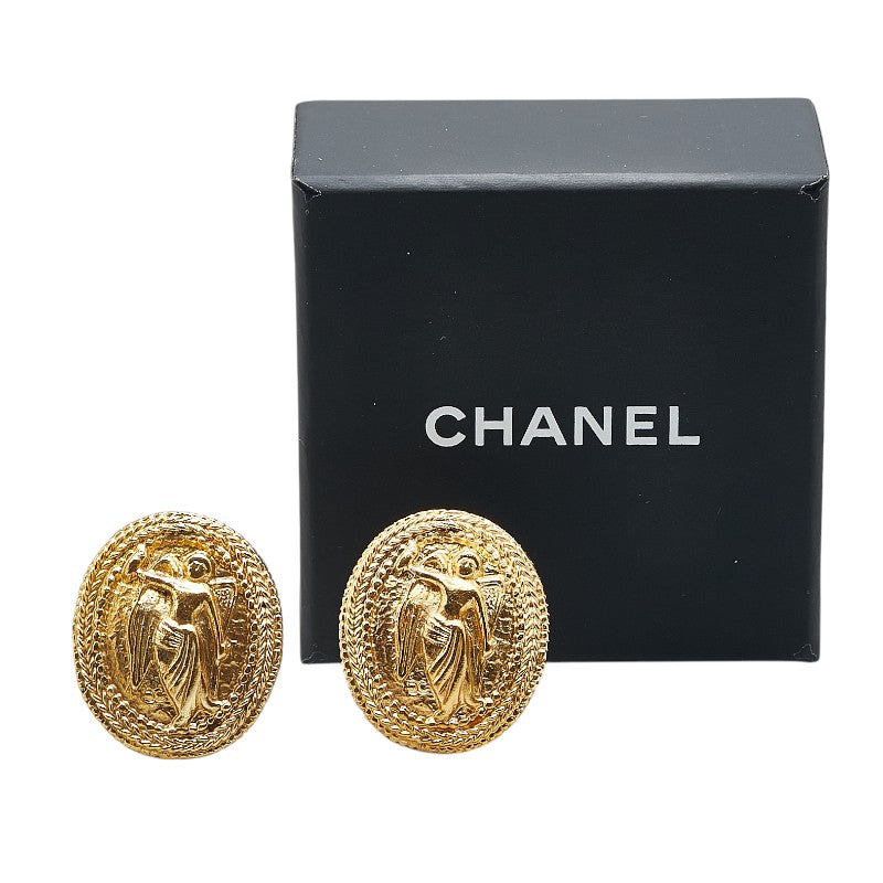 Chanel Angel Motif Gold Earrings