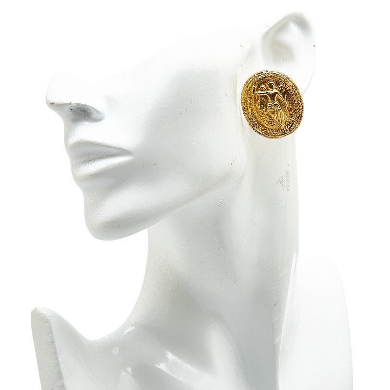 Chanel Angel Motif Gold Earrings