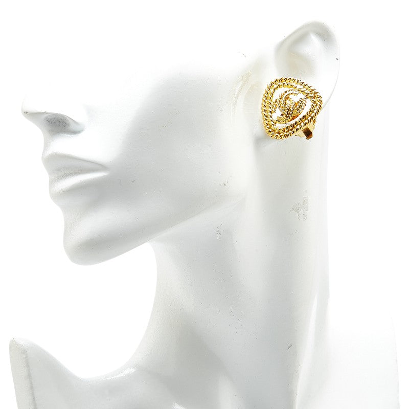 Chanel Coco Mark Triangle Earrings Gold