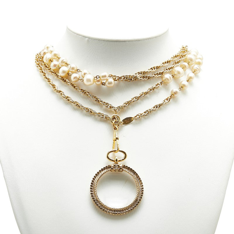 Chanel Coco Mark Long Chain Necklace Gold