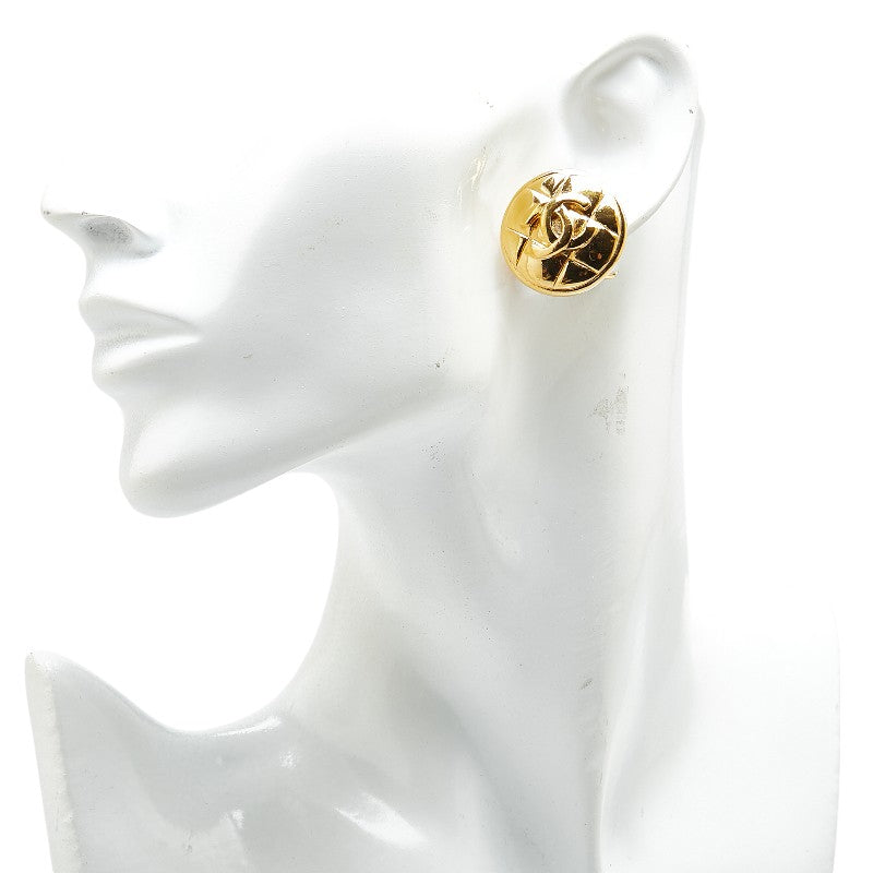 Chanel Matelasse Coco Mark Earrings Gold