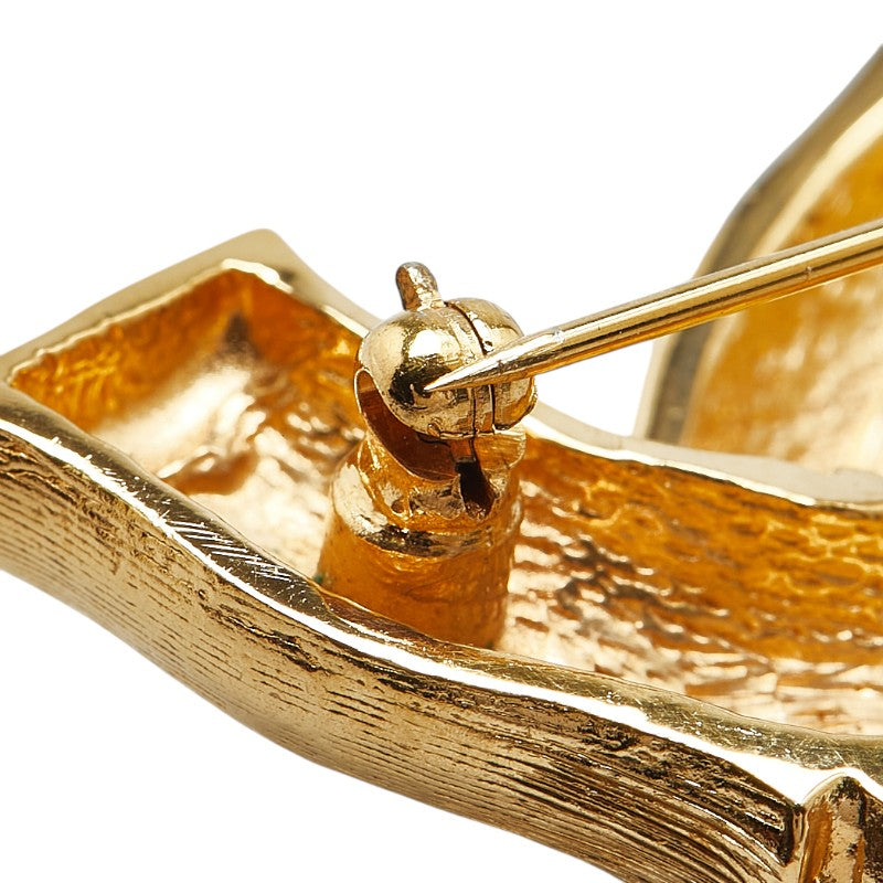 Chanel Bamboo Motif Coco Mark Brooch Gold