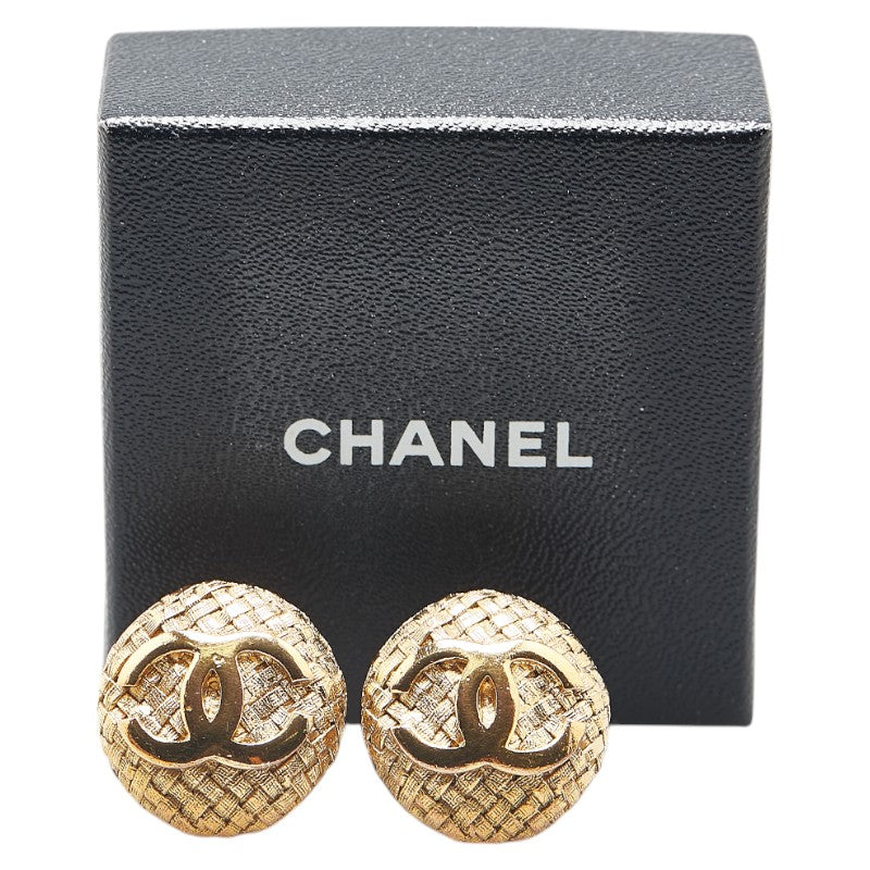 Chanel Vintage Coco Mark Gold Earrings