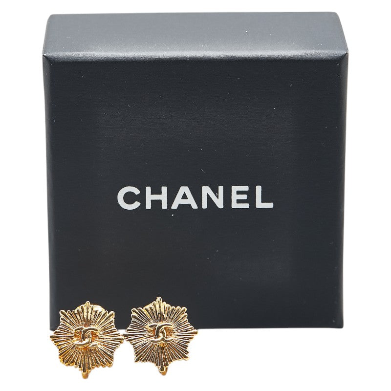 Chanel Vintage Coco Mark Earrings Gold