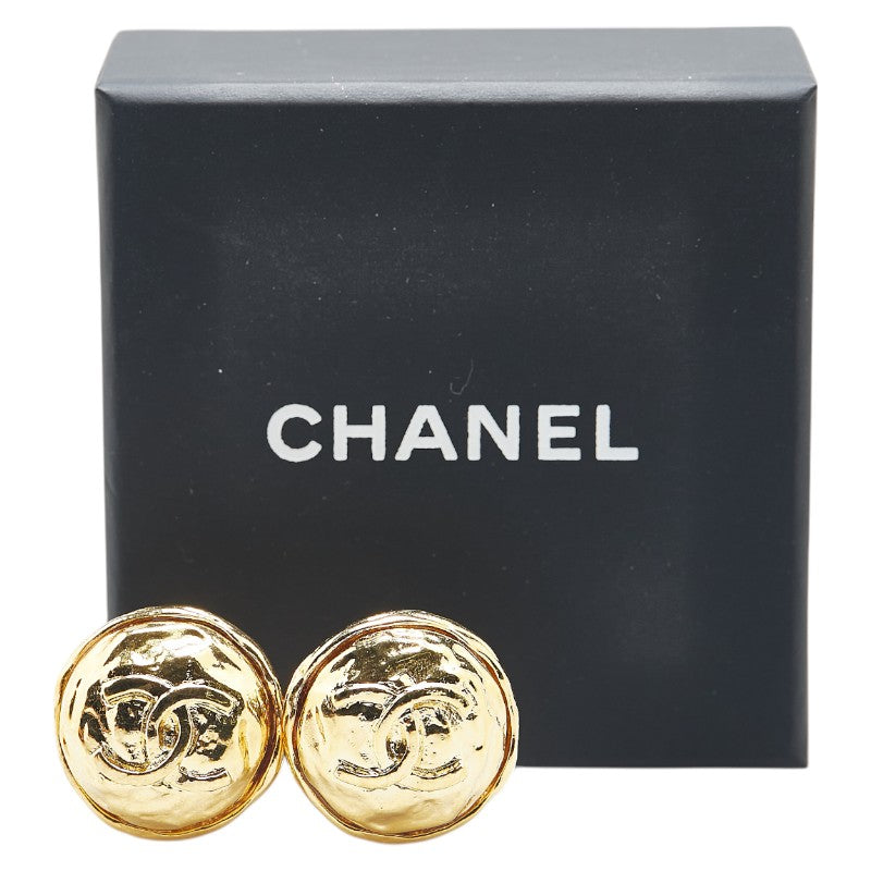Chanel Coco Mark Round Earrings Gold