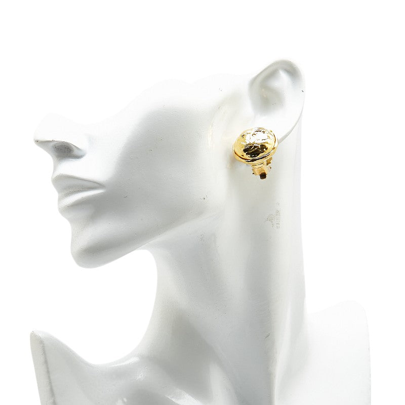 Chanel Coco Mark Round Earrings Gold
