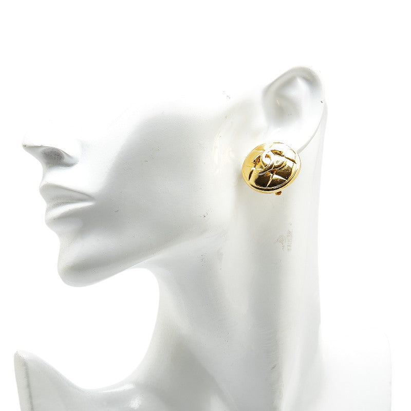 Chanel Matelasse Coco Mark Earrings Gold