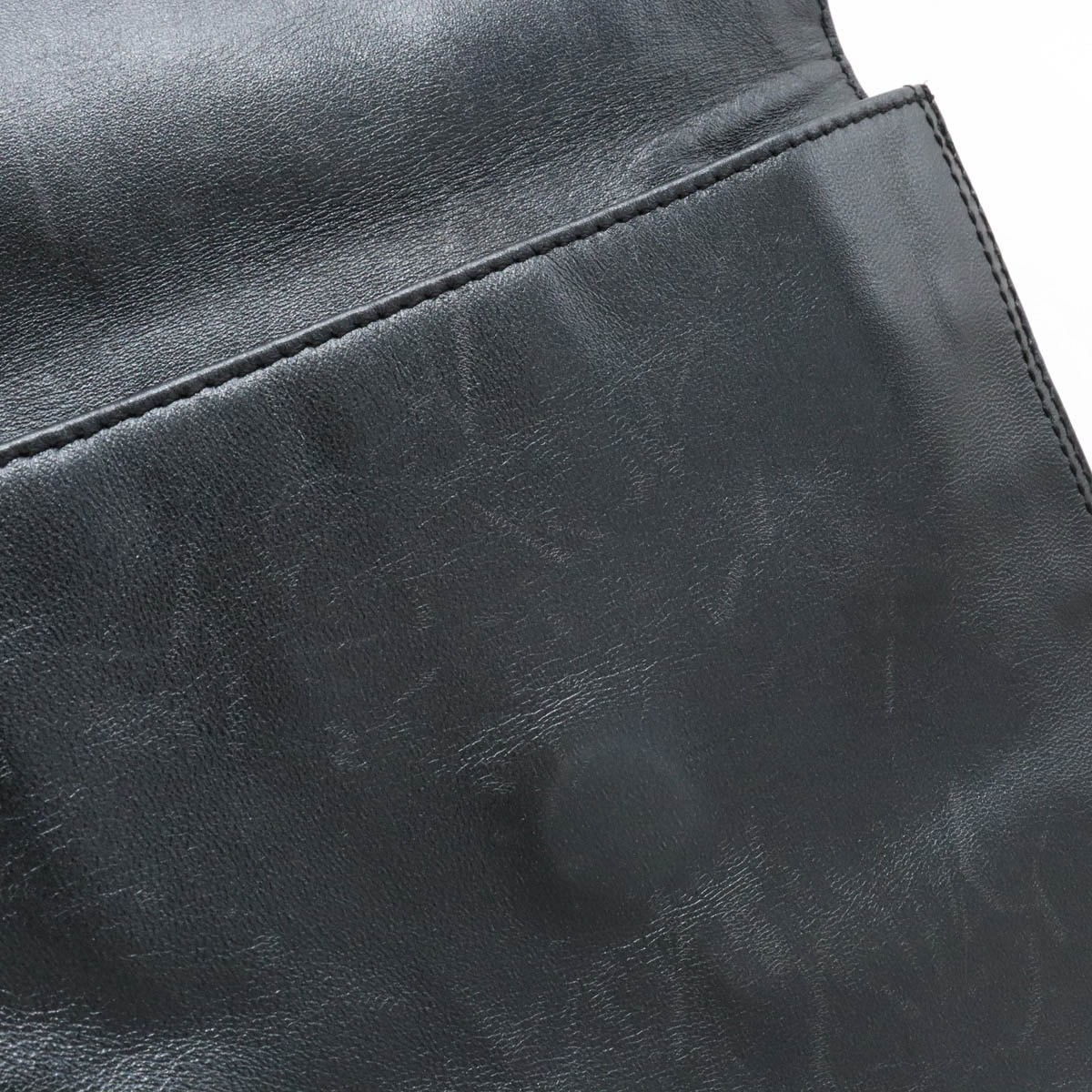 Chanel Metallic Leather Logo Shoulder Bag Pochette Sacoche