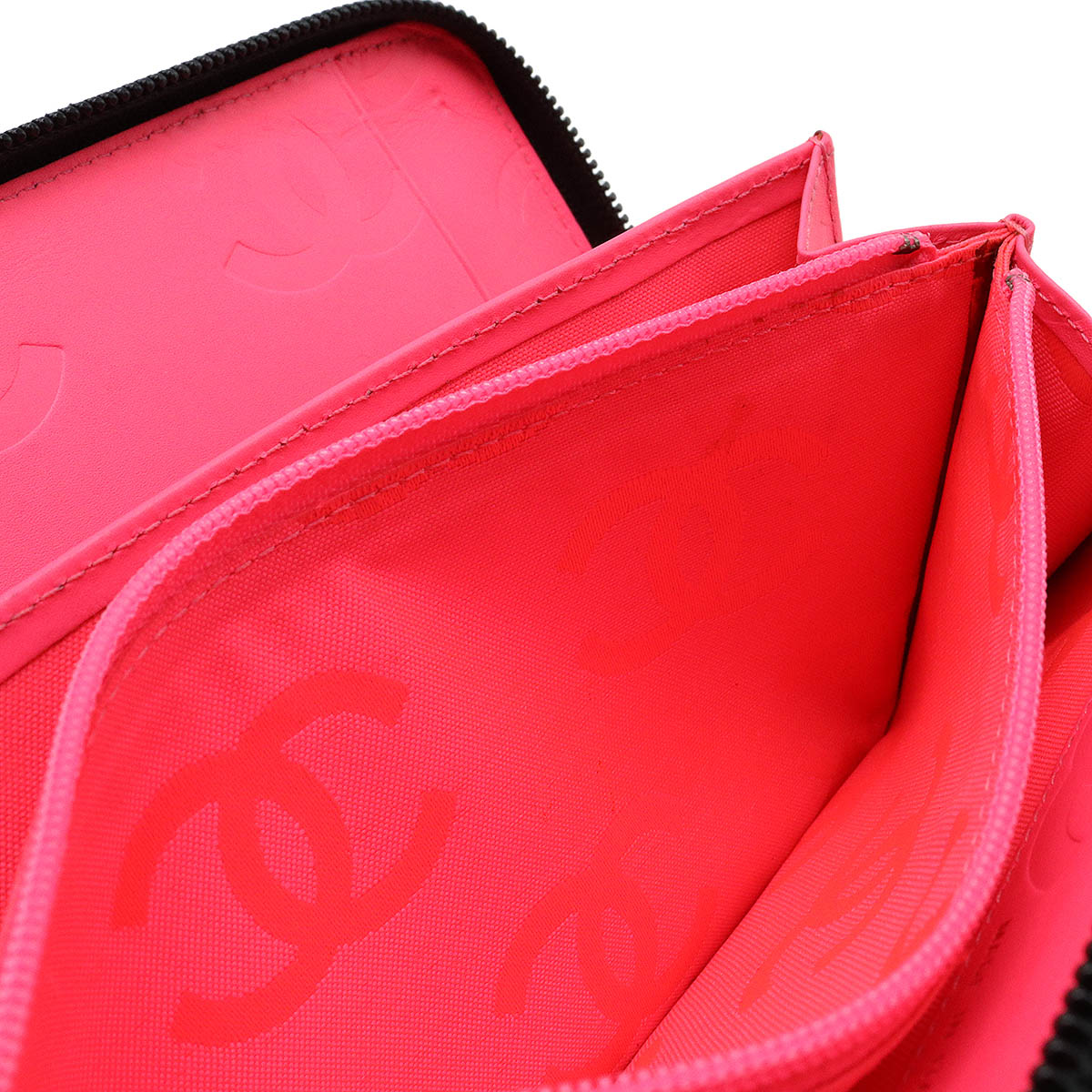 Chanel Cambon Line Coco Mark Leather/Enamel Organizer Long Wallet A48660