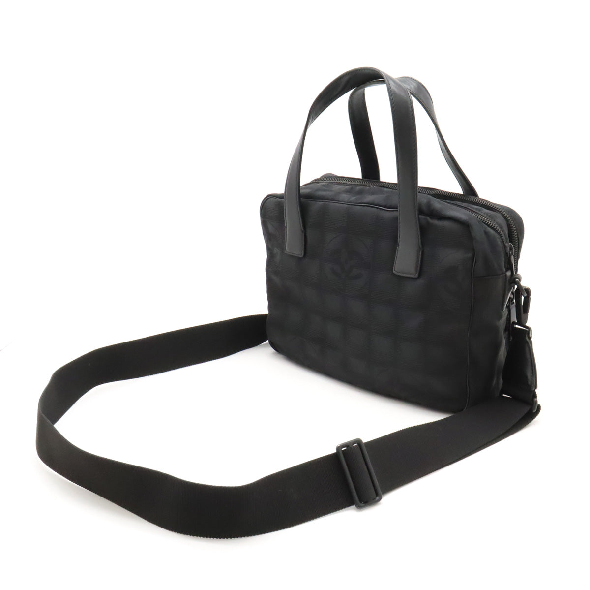Chanel Nylon Jacquard Leather Handbag Tote A15970