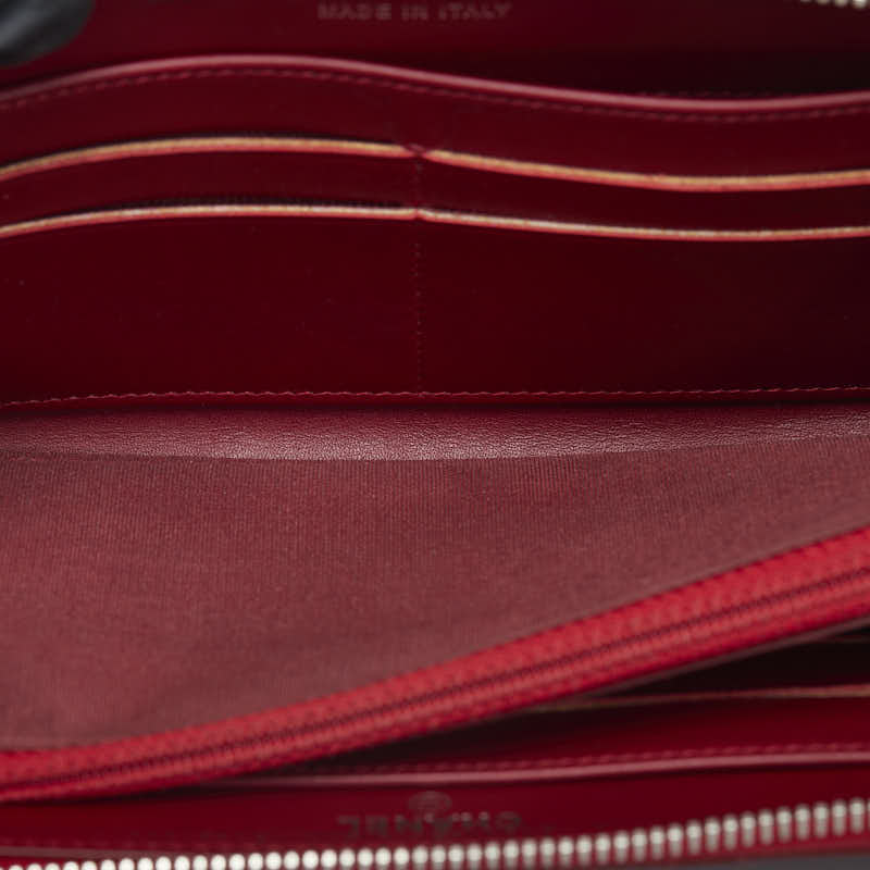 Chanel Red Patent Leather Long Wallet