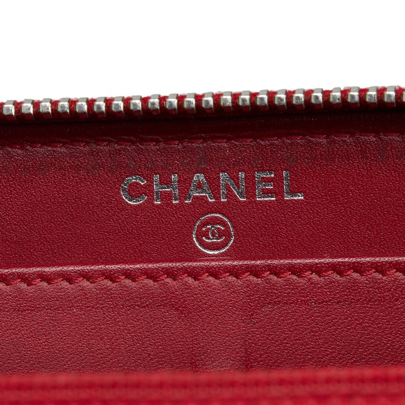 Chanel Red Patent Leather Long Wallet