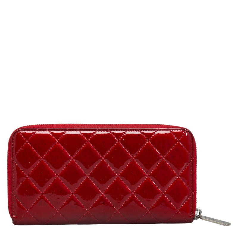 Chanel Red Patent Leather Long Wallet