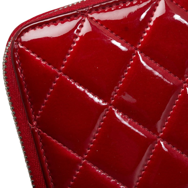 Chanel Red Patent Leather Long Wallet
