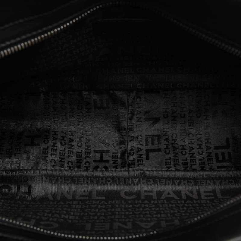 Chanel Leather Chocobar Logo Chain Shoulder Tote Bag