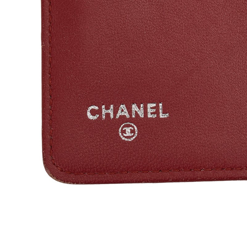 Chanel Boy Long Wallet Wine Red Leather