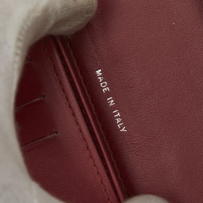 Chanel Boy Long Wallet Wine Red Leather
