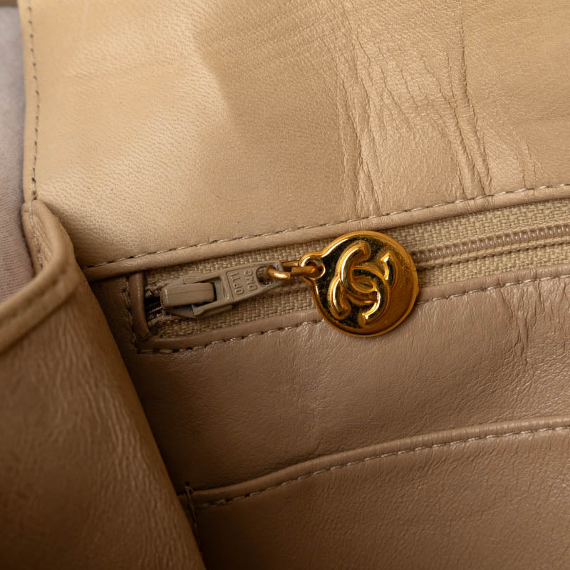 Chanel Beige Lambskin Coco Mark Shoulder Bag