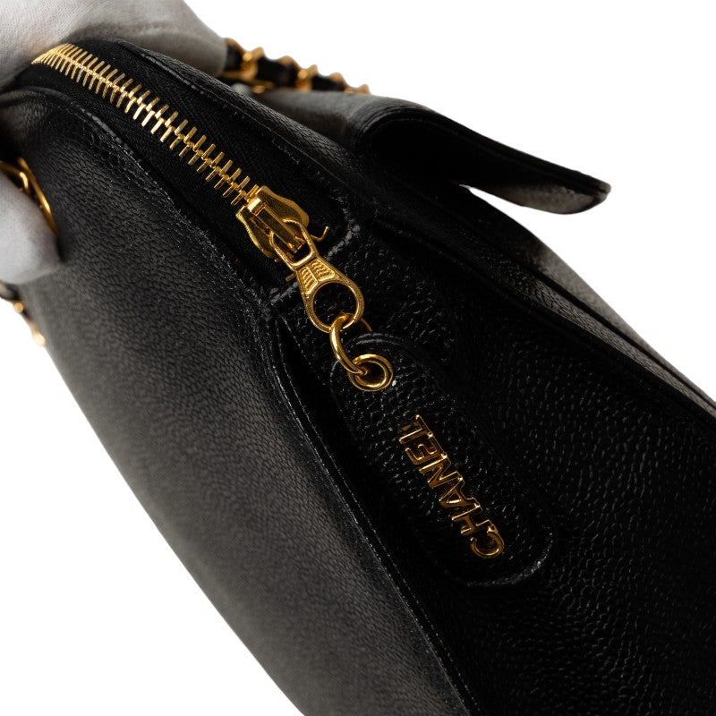 Chanel Caviar Skin Coco Mark Chain Tote Bag
