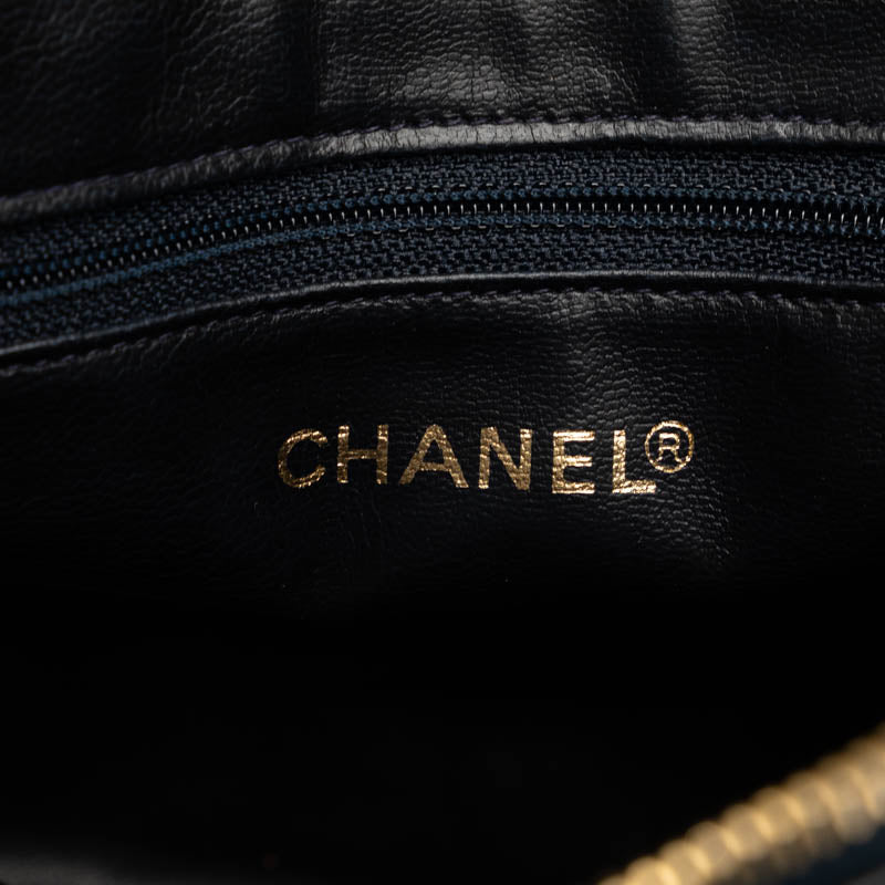 Chanel Coco Mark Leather Tote Bag Black