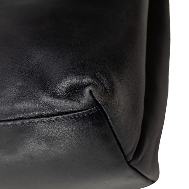 Chanel Coco Mark Leather Tote Bag Black