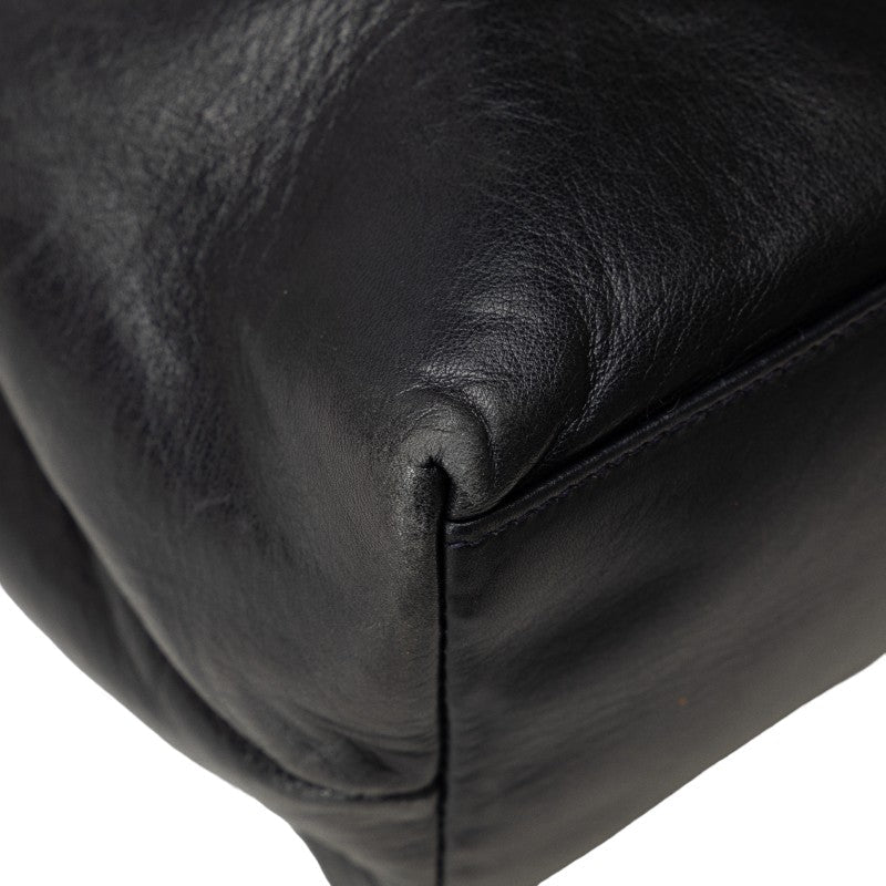 Chanel Coco Mark Leather Tote Bag Black