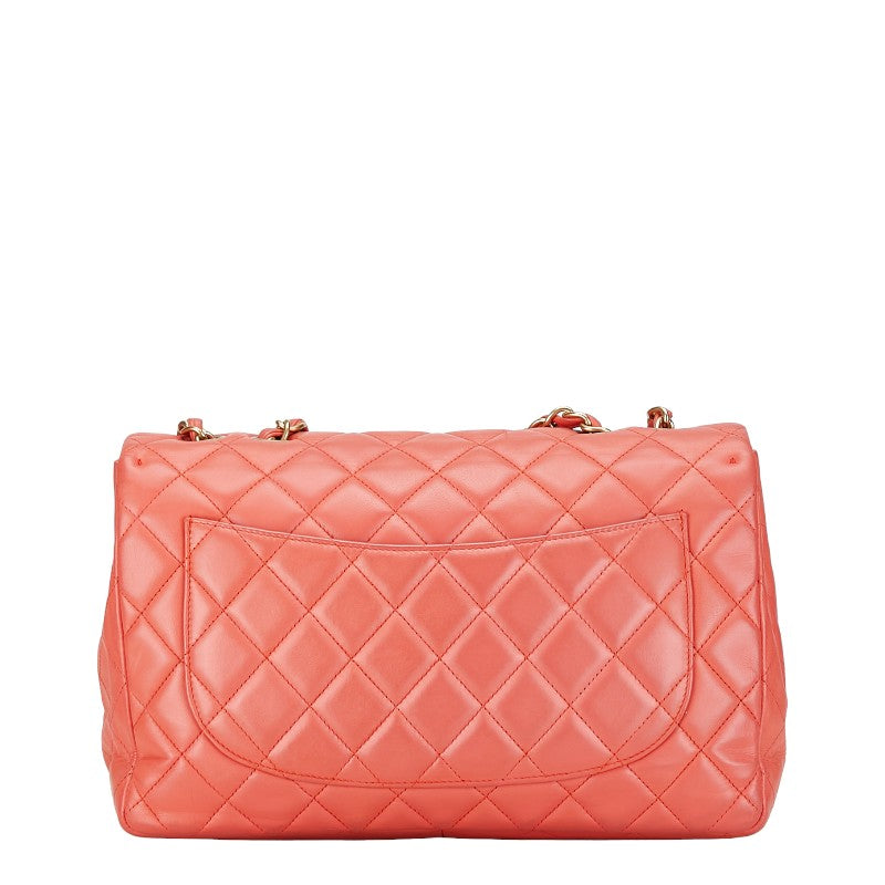 Chanel Matelasse Coco Mark Chain Shoulder Bag Salmon Pink Lambskin