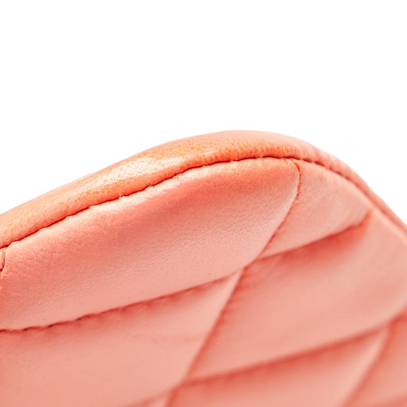 Chanel Matelasse Coco Mark Chain Shoulder Bag Salmon Pink Lambskin