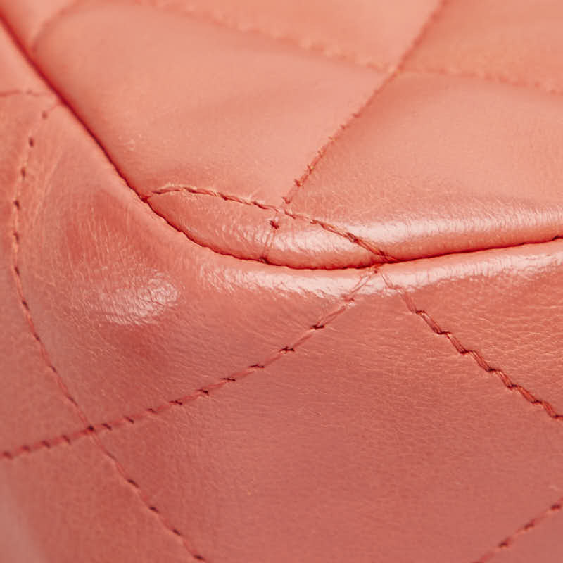 Chanel Matelasse Coco Mark Chain Shoulder Bag Salmon Pink Lambskin