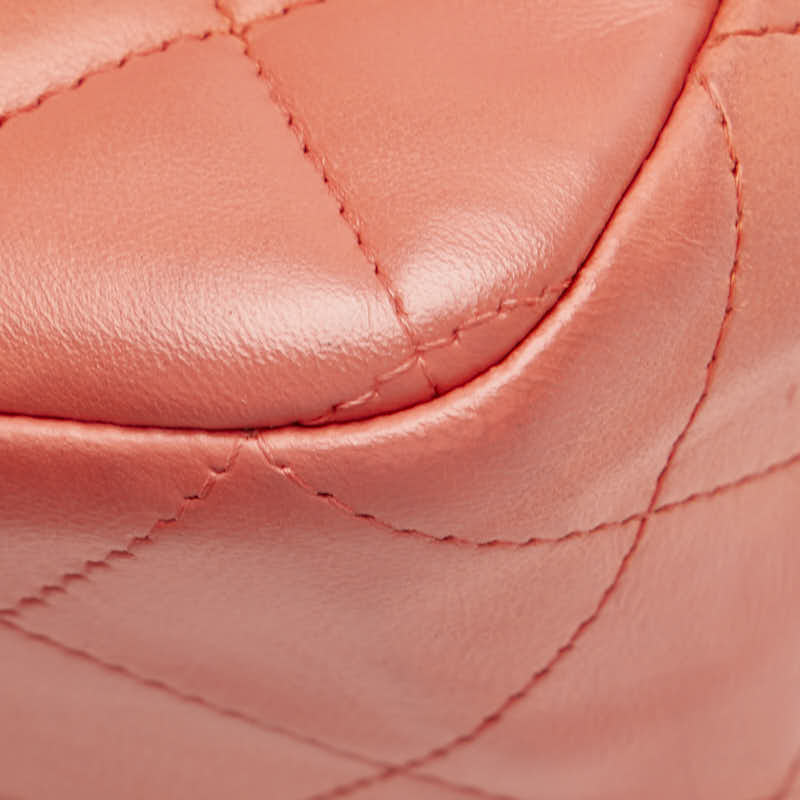 Chanel Matelasse Coco Mark Chain Shoulder Bag Salmon Pink Lambskin
