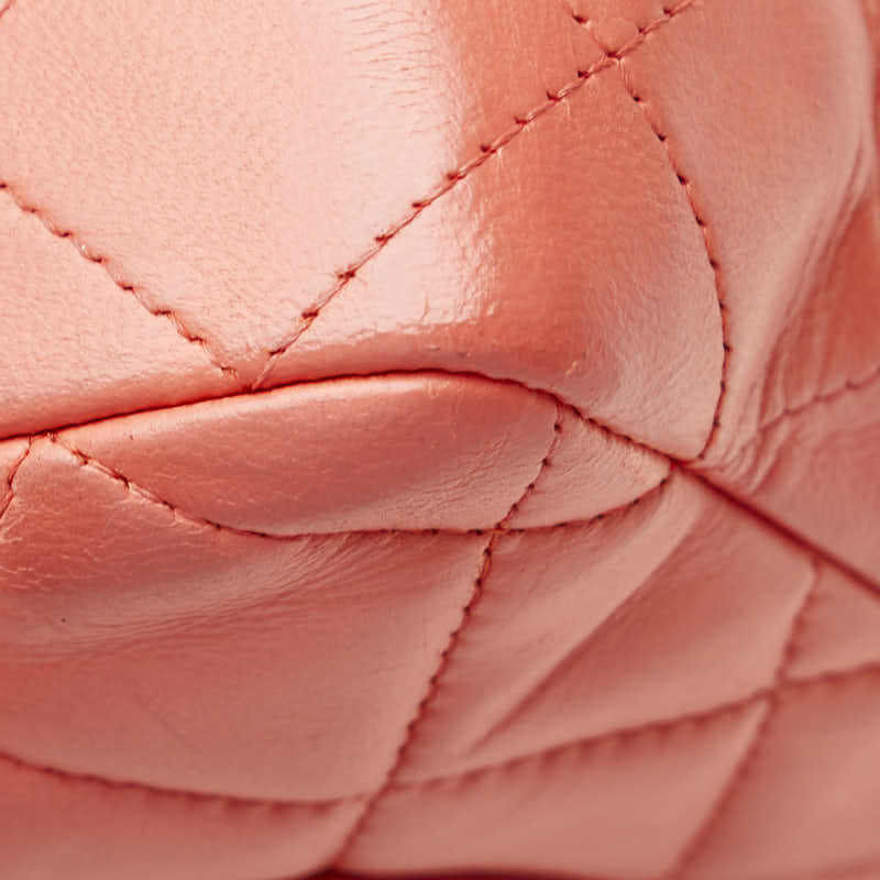 Chanel Matelasse Coco Mark Chain Shoulder Bag Salmon Pink Lambskin