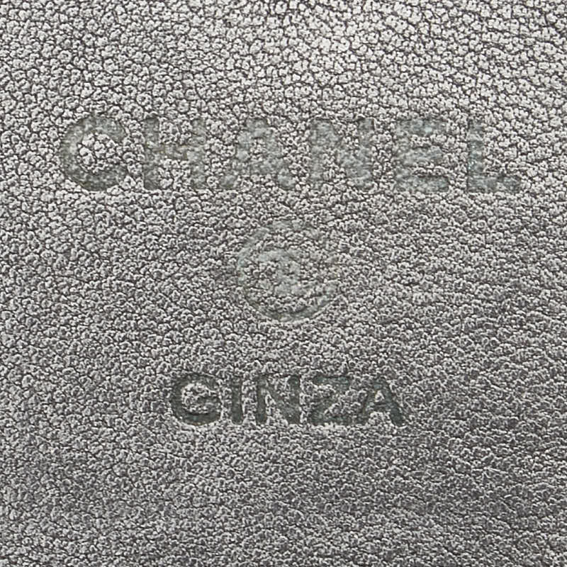 Chanel Camellia Matelasse GINZA Medium Compact Wallet Black Leather