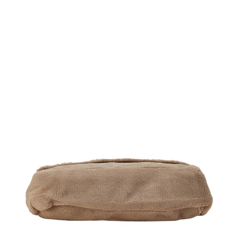 Chanel Coco Mark Shoulder Bag Beige White Pile