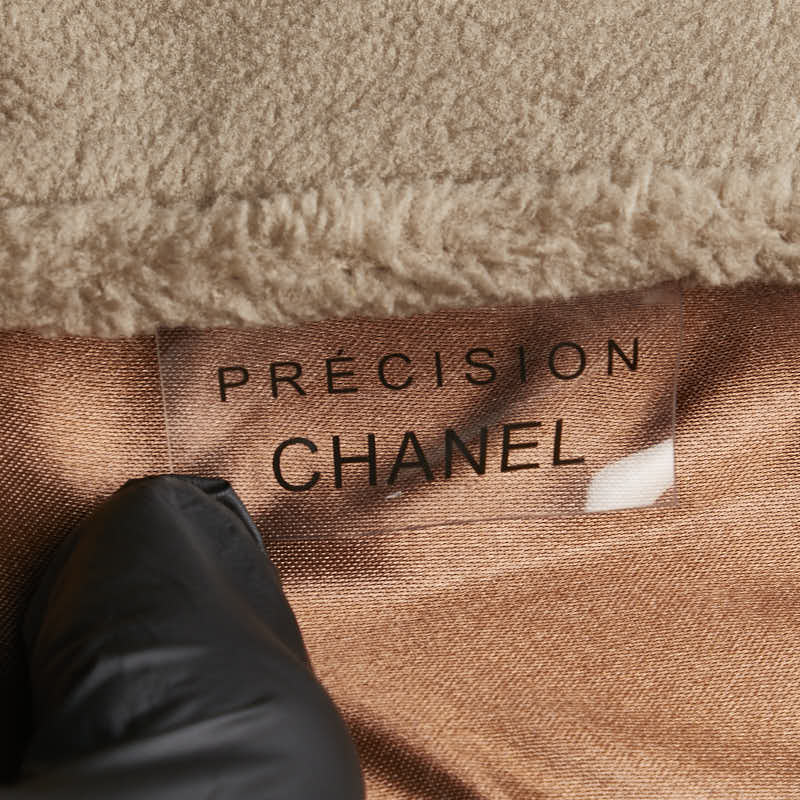 Chanel Coco Mark Shoulder Bag Beige White Pile