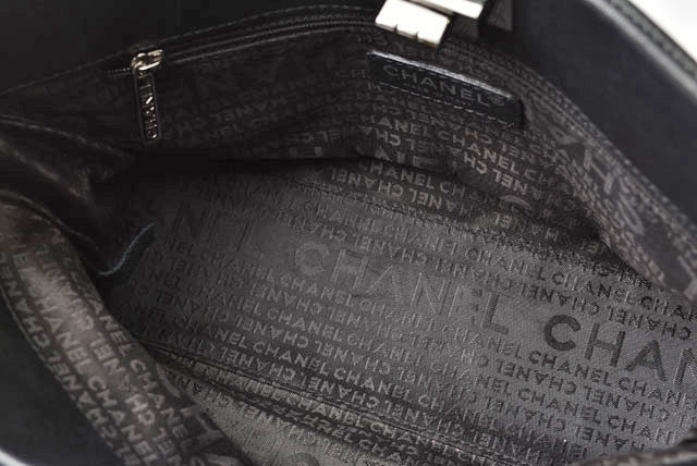 Chanel Patent Leather Tote Bag Vintage Quilted Black