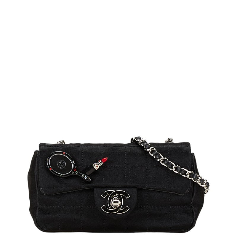 Chanel Satin Leather Chocobar Coco Mark Mirror Lip Mini Chain Shoulder Bag