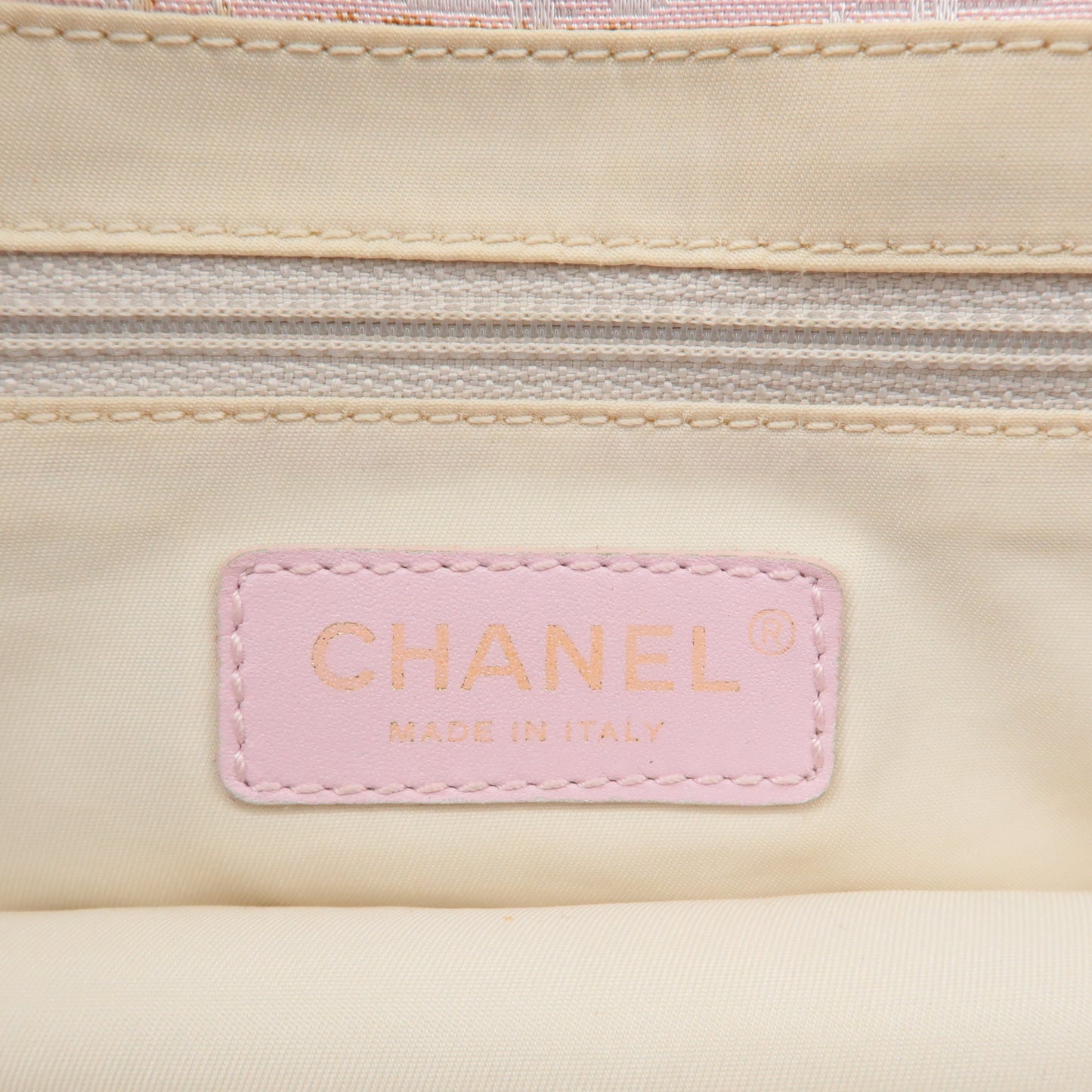CHANEL New Travel Line Nylon Jacquard Leather Tote Bag MM A15991