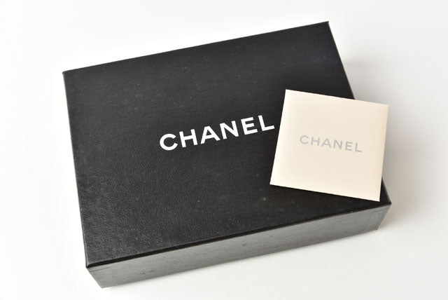 Chanel Leather Folding Wallet A50087 Black/Silver