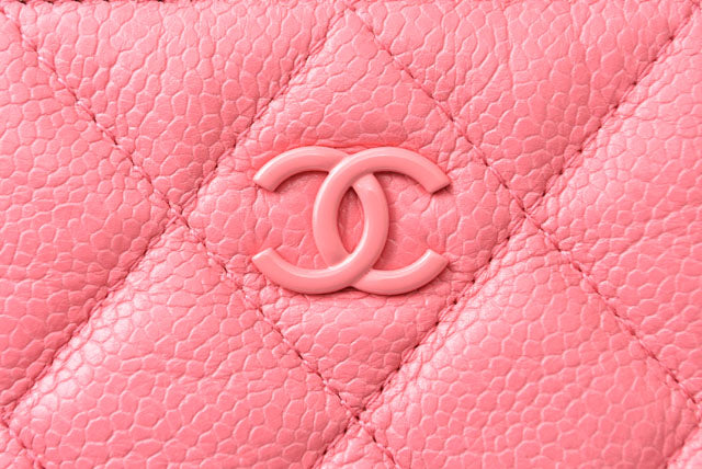 Chanel Caviar Skin Clutch Bag/Flat Pouch Rose Pink