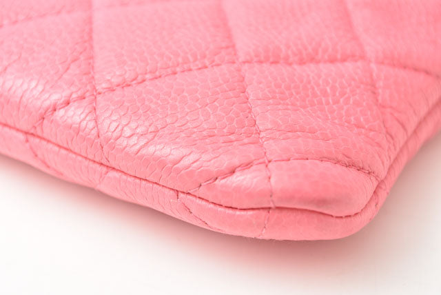 Chanel Caviar Skin Clutch Bag/Flat Pouch Rose Pink