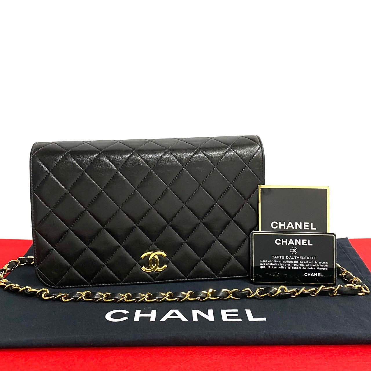 Chanel CC Matelasse Full Flap Chain Bag Leather Crossbody Bag