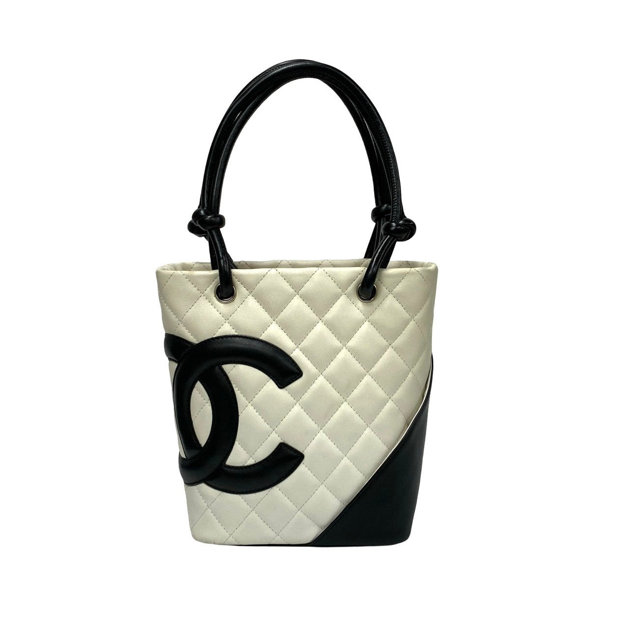 Chanel Cambon Ligne Black Quilted Tote Bag Leather Tote Bag
