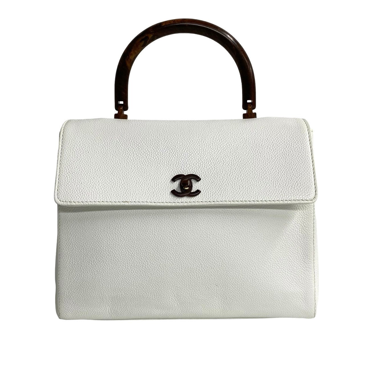 Chanel CC Caviar Top Handle Bag Leather Handbag