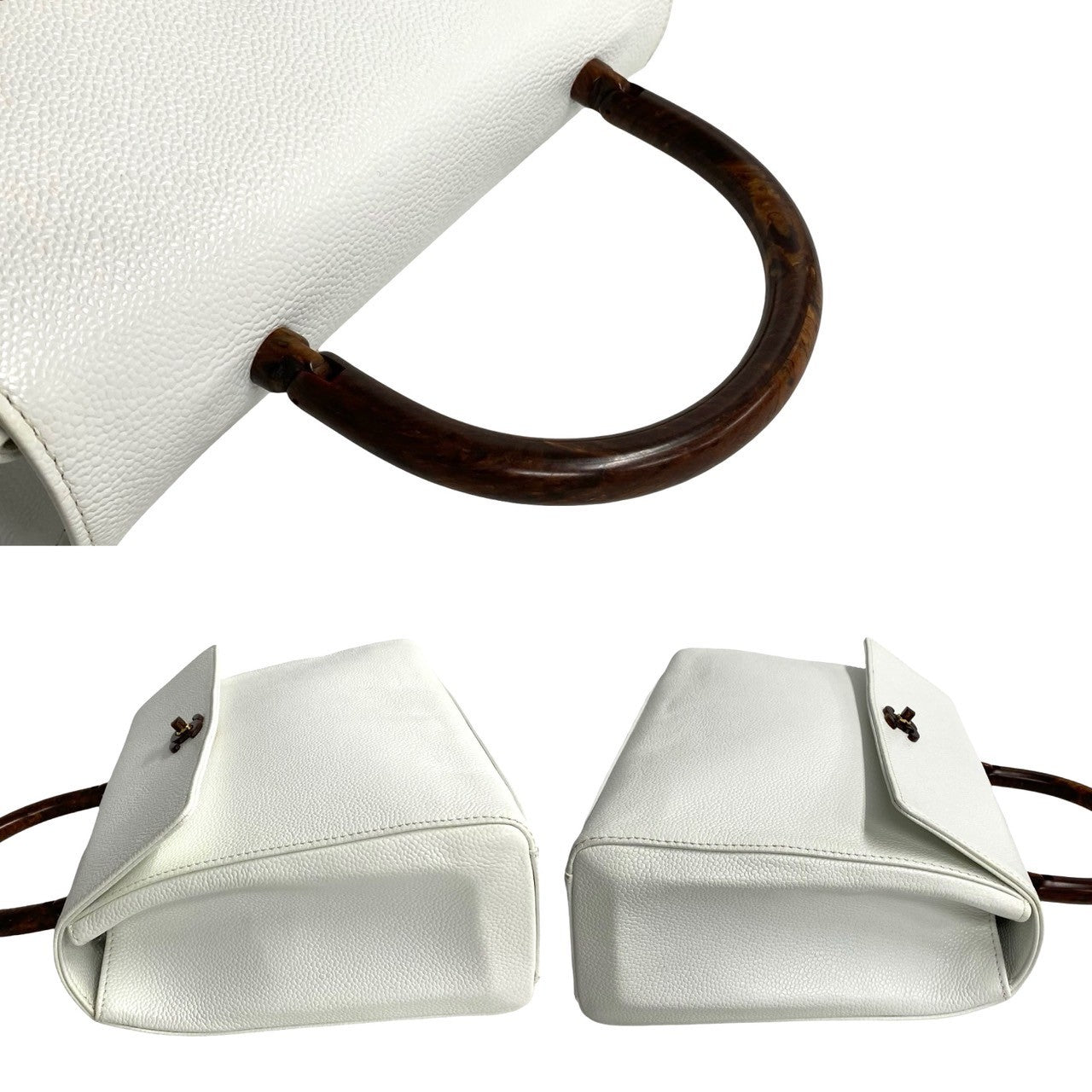 Chanel CC Caviar Top Handle Bag Leather Handbag