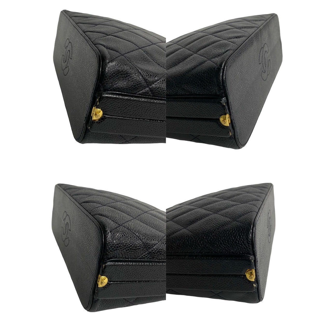 Chanel Caviar Top Handle Bag Leather Handbag